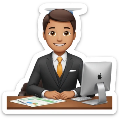 i need an image of a man named clyde who provides basic credit reports. his girlfriend bonny is abind market analyst sticker