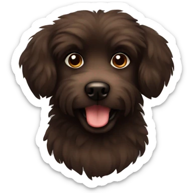Dark brown fluffy dog sticker