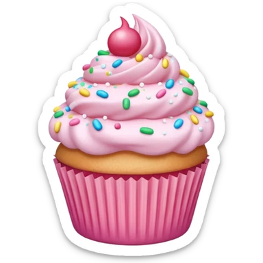baby pink cupcake sticker