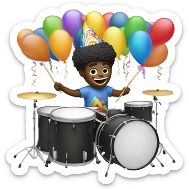 Birthday drummer sticker
