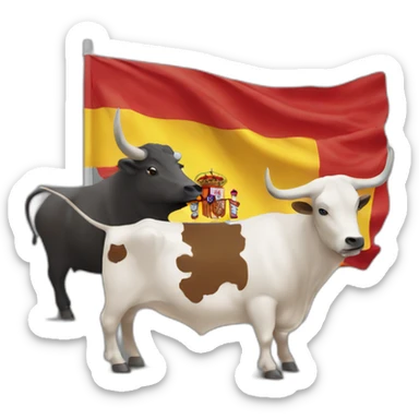 Spanish flag with condor and bull sticker