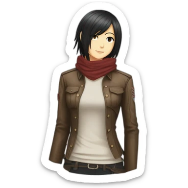 mikasa ackerman full body kiss sticker