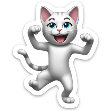 A dancing techno cat sticker