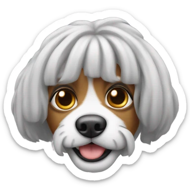 Dog wearing a judge’s wig  sticker