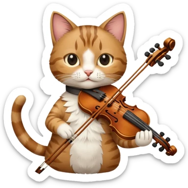 Cat playing violin sticker