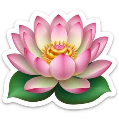 blooming lotus with leaf sticker