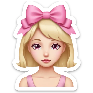 girl with bow on side of head  sticker