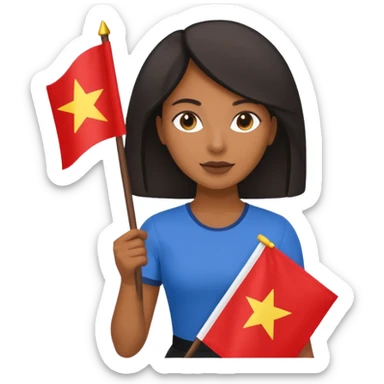 flat Flag holder black woman sticker