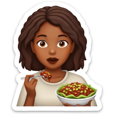 black girl eating chipotle  sticker