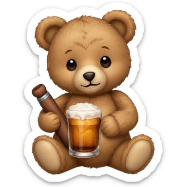 teddy bear with argentine mate sticker