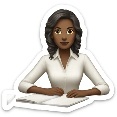 White Ralph lauren women working at desk sticker