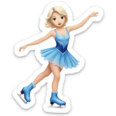 buz pıstının ustunde kayan,yarısma ıcın elbıse gıymıs ve artıstık hareketler yapan kadın emojısı  sticker