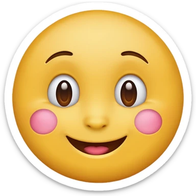 Round, yellow emoji looking left sticker