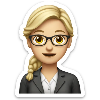 White girl teacher with an apple  sticker