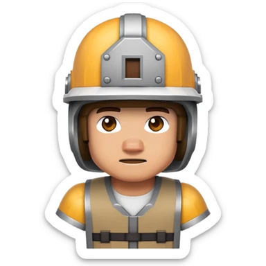 Minecraft character wearing a helmet sticker