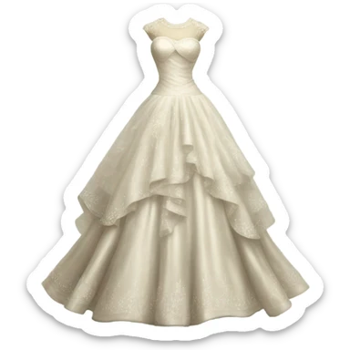 Hyper Realistic vintage Wedding dress displays sticker