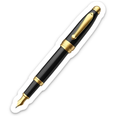 3D academic premium golden black Fountain Pe sticker