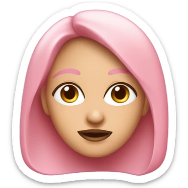 Mujer de piel rosa pastel con 4 ojos y orejas de ajolote sticker