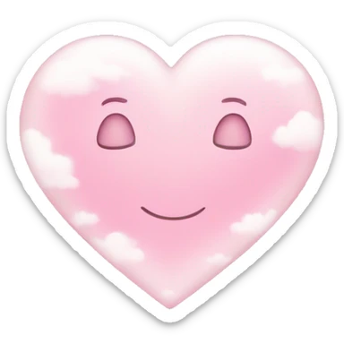 Light pink heart with sparkles and clouds sticker