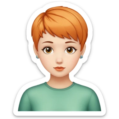 A girl with a pixie cut sticker