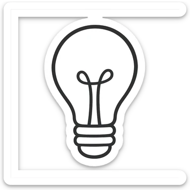 hand-drawn outlined icon of a light bulb sticker