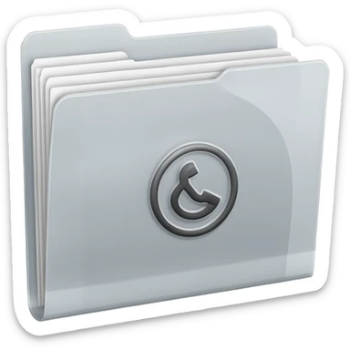 A minimal emoji-style icon of this frosted light-gray plastic folder with elastic closure, closed, with a small clean tax/forms symbol on the front (stacked papers or checklist icon), subtle shading, and a neutral, administrative, organized vibe. sticker