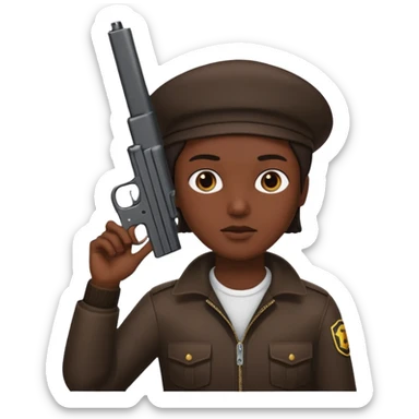 A person with a gun to their head sticker