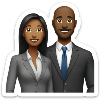 a business trip couple sticker