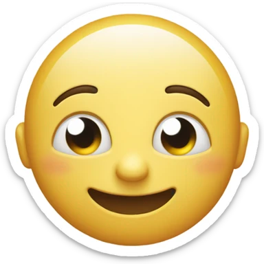 Emoji smiling looking down eyes closed with hand up sticker
