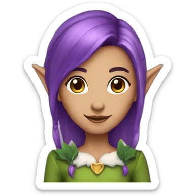 elf-girl-purple-hair-and-pointy-ears sticker