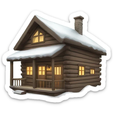 Cabin with snow sticker