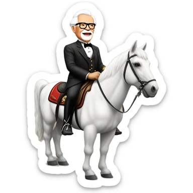 Colonel harland sanders on horseback sticker