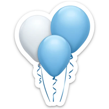 that the balloons be light blue and white sticker