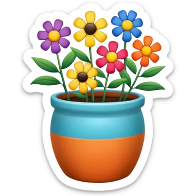 flowers in a pot sticker