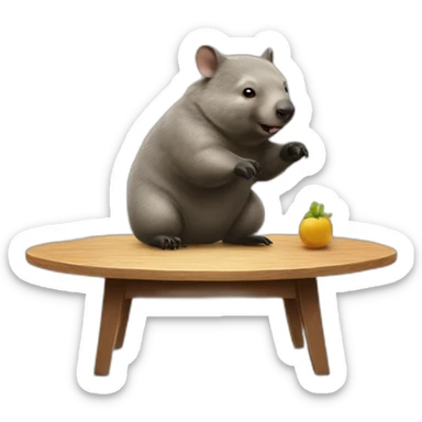 a wombat flipping  a table sticker
