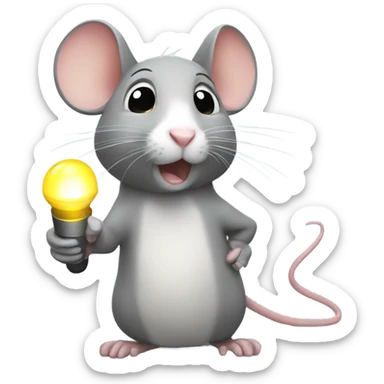 Mice with a flashlight  sticker