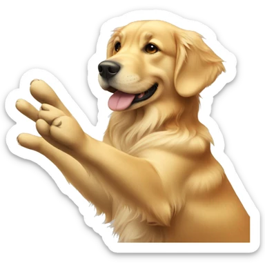 Golden Retriever giving high five sticker