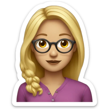 blonde girl with eyeglasses carrying direct message icon from Instagram sticker
