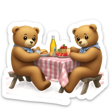 teddy bears having a picnic  sticker