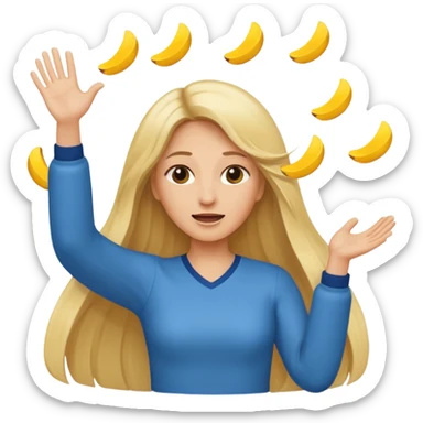 lady with long blonde hair throwing her ands in the air saying why sticker