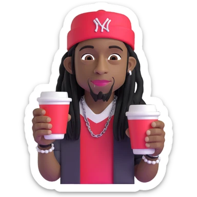 lil wayne with two styrofoam cups sticker
