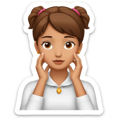 Girl with both hand on her neck sticker