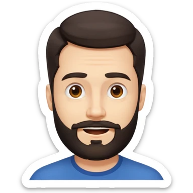 
<emoções>
{{Passar o sentimento de satisfação, de felicidade e leveza}}  
</emoções>

<elementos_visuais>
{{Um homem com barba média, cabelo curto e expressões fortes. De preferencia só um rosto flutuante}}  
</elementos_visuais> sticker