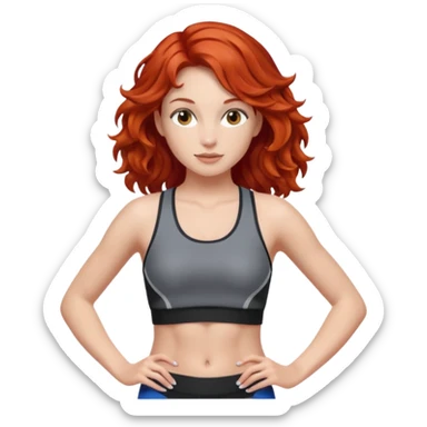 Athletic girl with red wavy hair and smaller boobs sticker