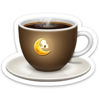The moon over a cup of coffee  sticker