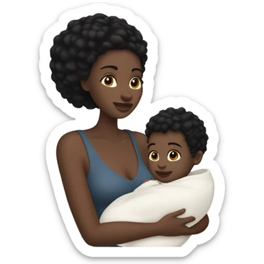 mom holding baby boy with white skin and black hair and white skin newborn boy baby white skin black hair sticker