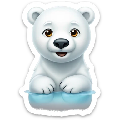 Cute polar bear sticker