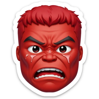 hulk vermelho chorando sticker