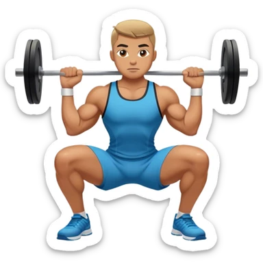 stylish athlete weighted squats sticker