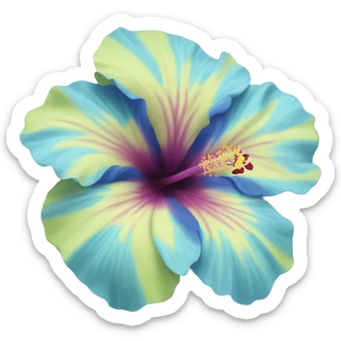 blue hibiscus flower  sticker